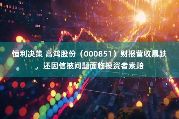 恒利决策 高鸿股份（000851）财报营收暴跌，还因信披问题面临投资者索赔