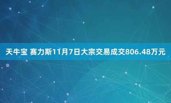 天牛宝 赛力斯11月7日大宗交易成交806.48万元